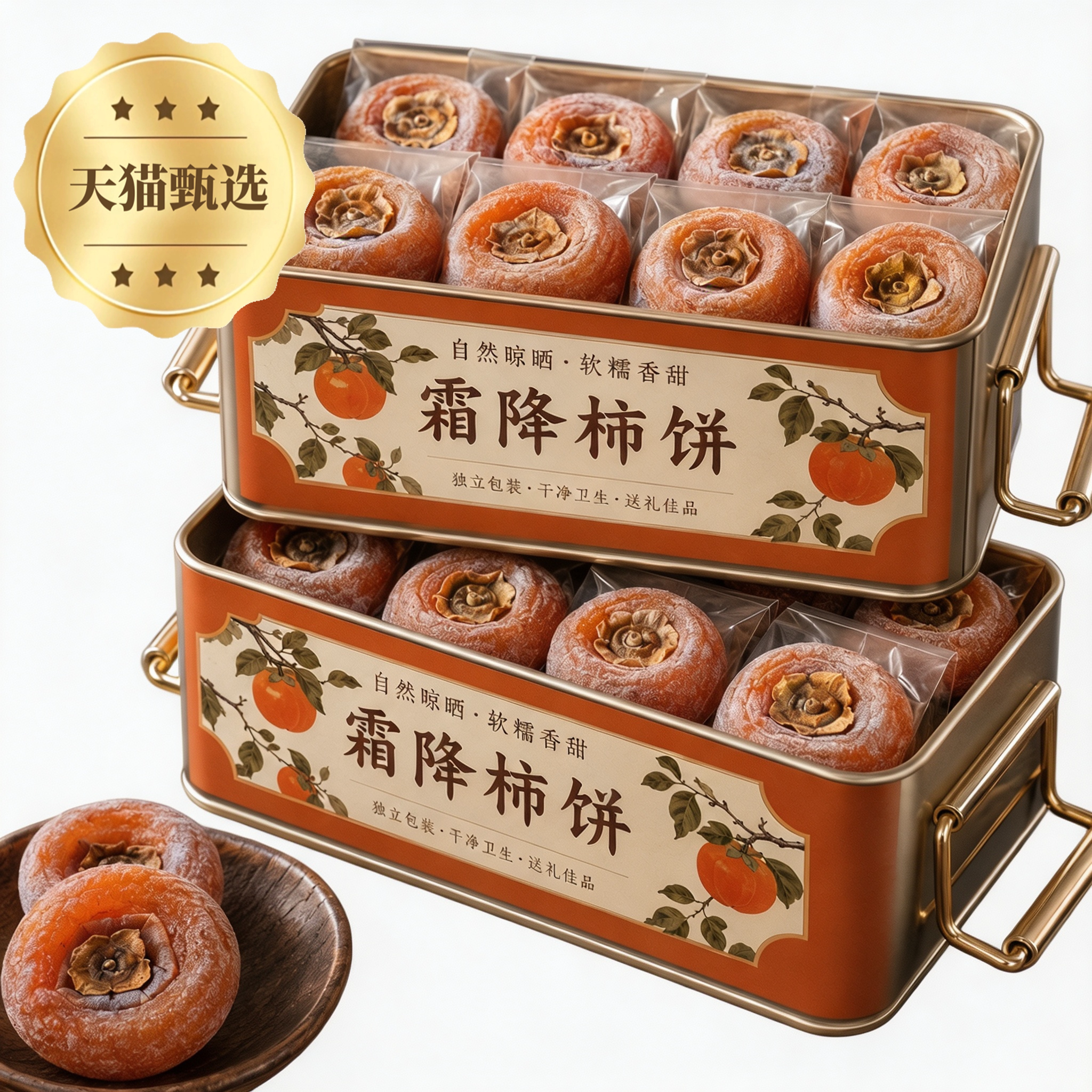 【出口韩国】柿子饼广西桂林恭城流心农家开袋即食柿饼非陕西富平
