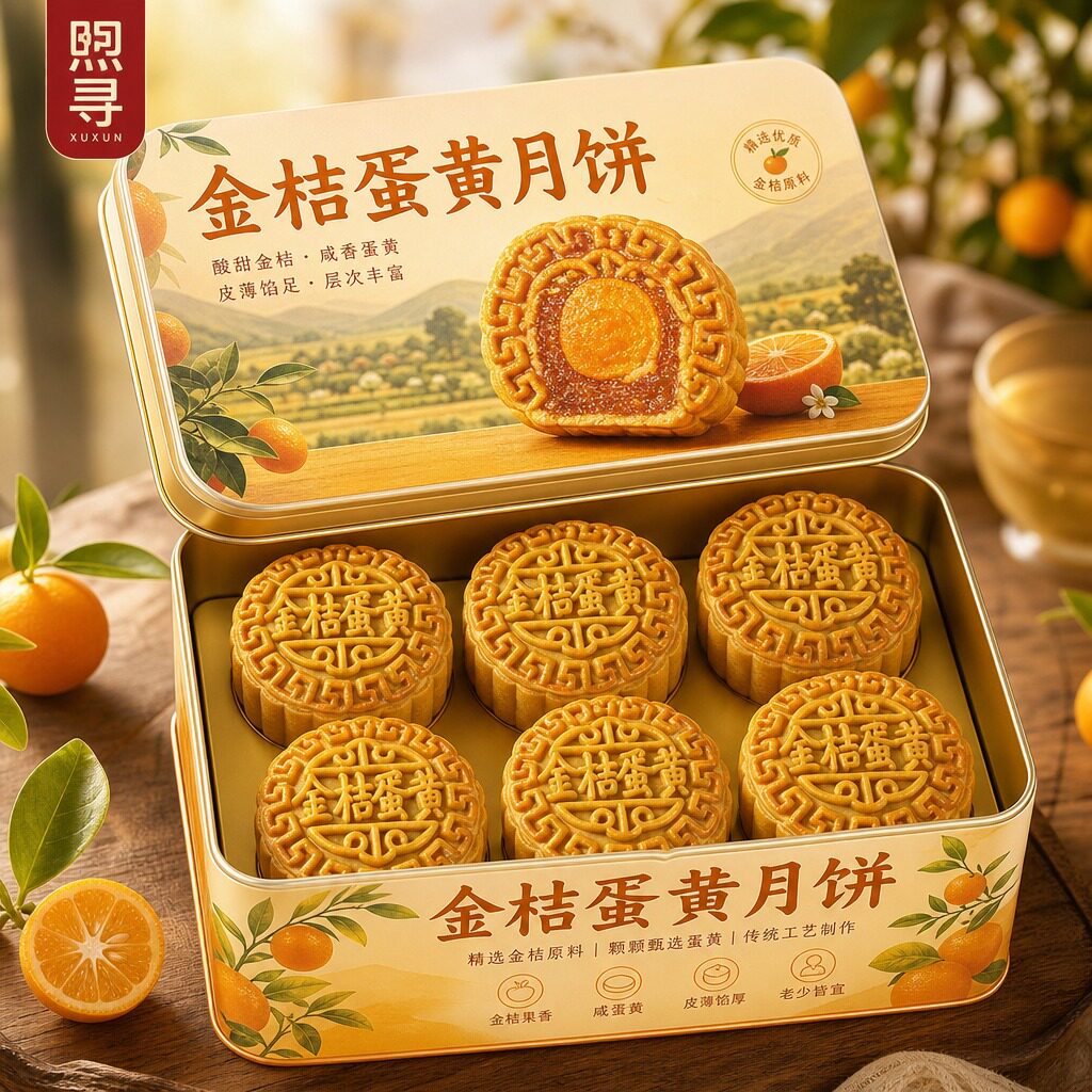 正宗广式金桔蛋黄月饼官方旗舰店手工传统无添加糕点中秋月饼送礼