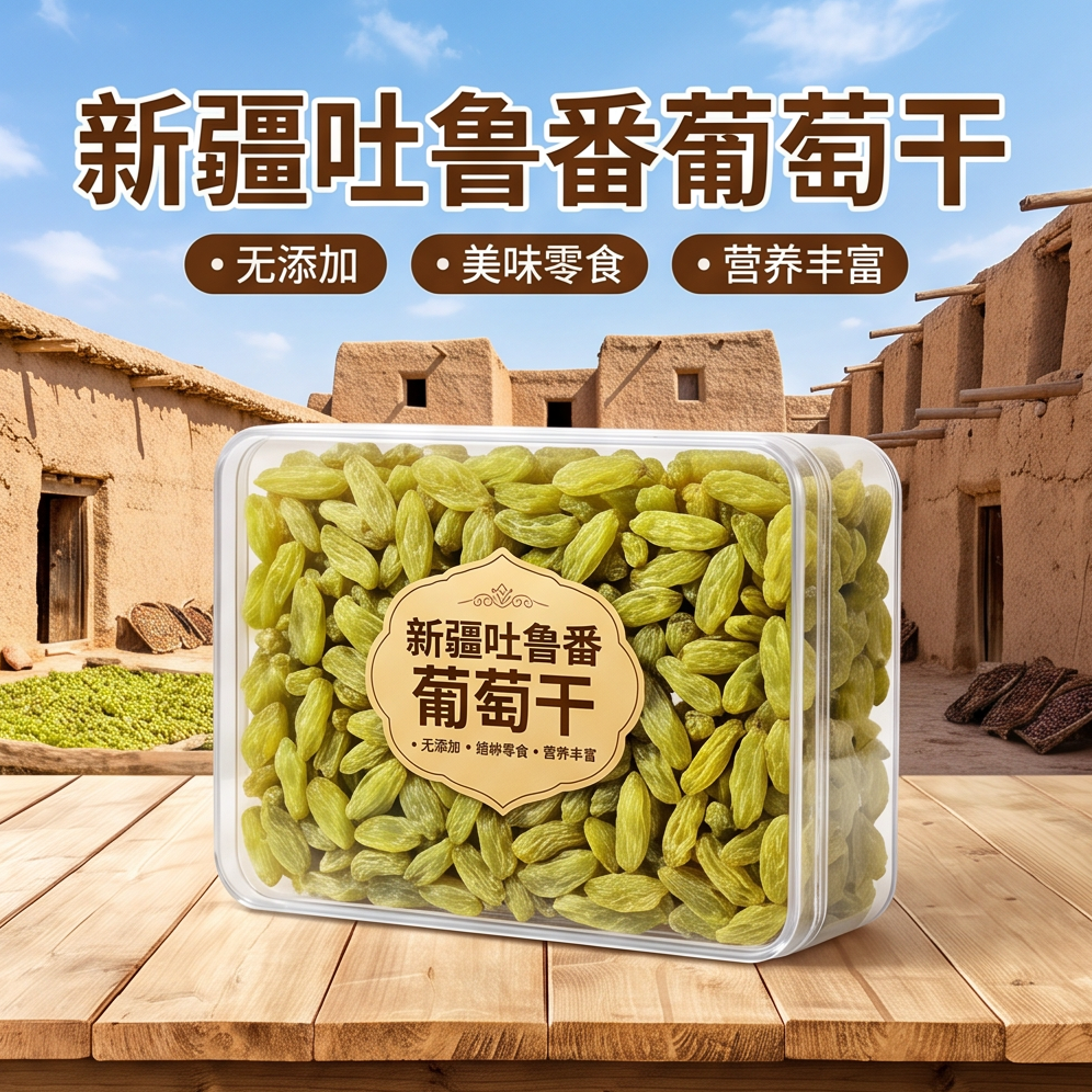 一口蜜香新疆特产干果正宗吐鲁番特级绿香妃葡萄干特大无籽香妃王