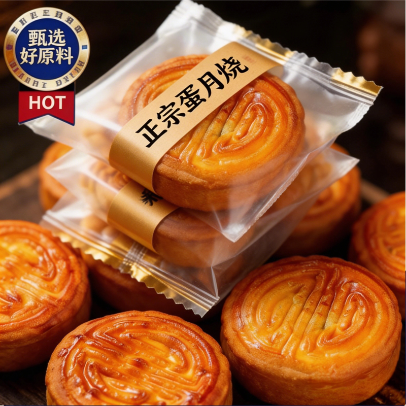 蛋月烧月饼五仁月饼零食健康批发实惠整箱家庭装中秋节礼品散装