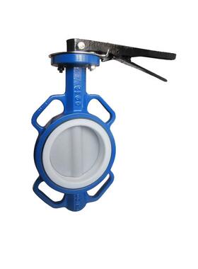 耐腐蚀蝶阀D71F46-16C铸钢衬四氟手柄蝶阀手柄蝶阀铸钢衬氟蝶阀