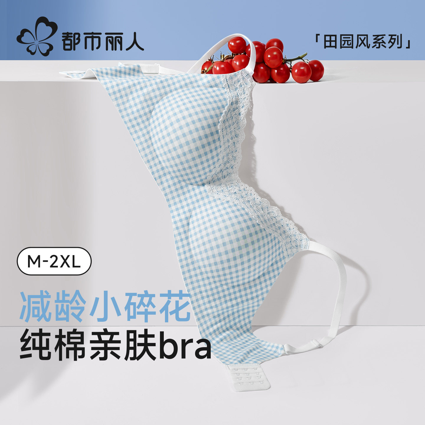都市丽人纯棉蕾丝内衣女士软支撑小胸聚拢收副乳防下垂透气文胸罩