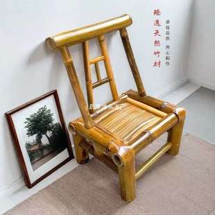 纯手工靠背椅竹编户外家用复古桌椅休闲竹家具餐桌椅子 竹椅子老式