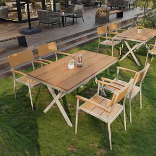 花园餐厅休闲区餐桌椅商用咖啡厅奶茶店外摆桌子椅子户外庭院桌椅