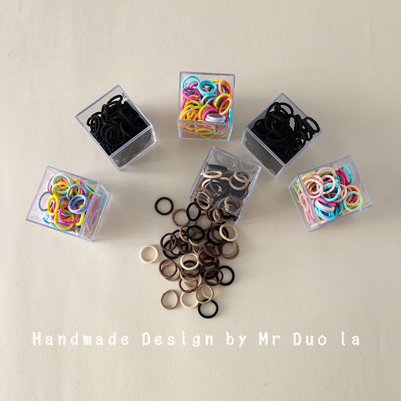 90根 宝宝手指圈小号发量少发圈不伤发女童发绳婴幼儿高弹力发绳