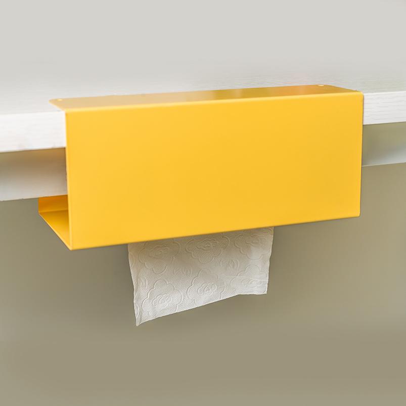 厨房倒挂式纸巾盒免打孔金属抽纸盒铁艺橱柜挂壁式悬浮湿巾收纳盒