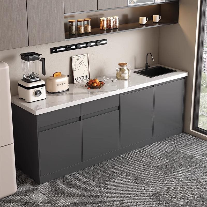 办公室水吧台一体柜商用休闲靠墙公司茶水间咖啡吧台餐边柜