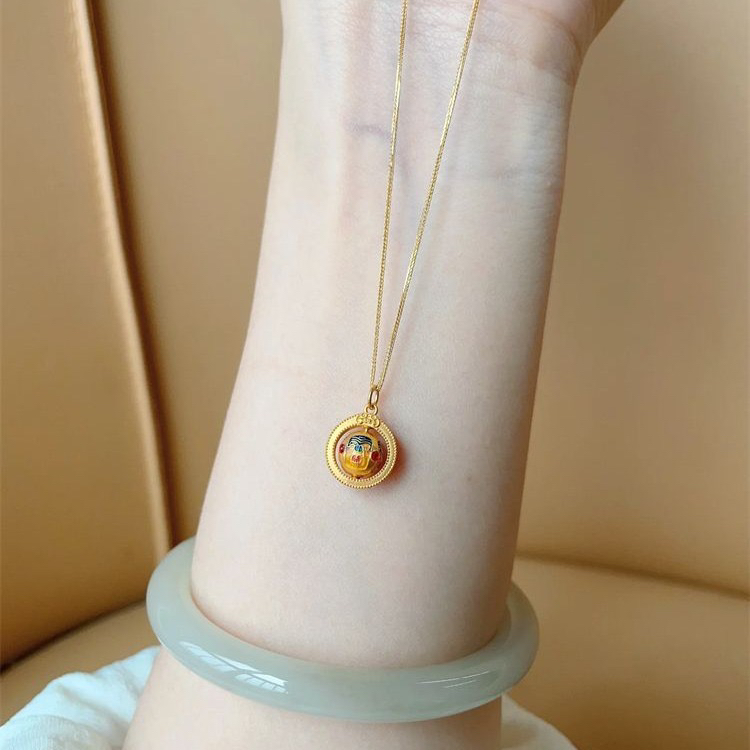 爆款扎基拉姆吊坠女藏族饰品民族风锁骨链轻奢复古宫廷项链