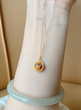 爆款扎基拉姆吊坠女藏族饰品民族风锁骨链轻奢复古宫廷项链