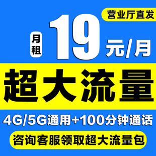 流量卡纯流量上网卡全国通用无线限流量卡手机卡电话卡5g