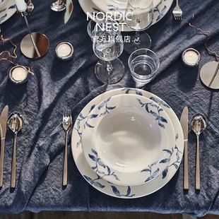北欧之巢Scandi 海蓝草Havspil盘子碗碟小众设计品质瓷器 living