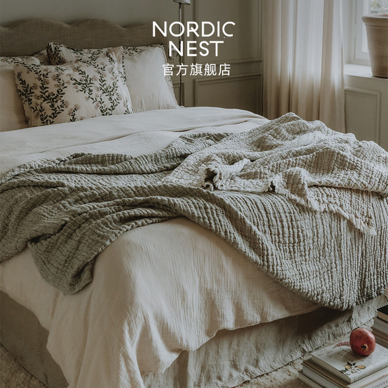 Garbo and Friends墨绿平纹细布纯棉被套床笠四季通用轻奢高级