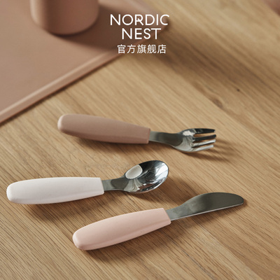 Scandi Living好好吃饭儿童硅胶手柄刀叉勺三件套装自主吃饭训练