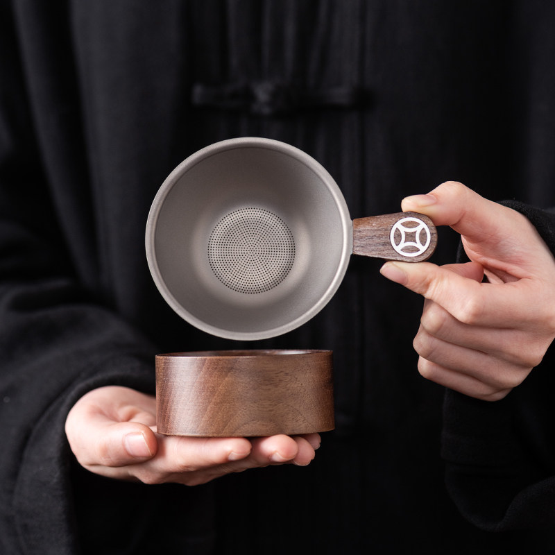 纯钛茶漏茶滤滤茶器茶漏超细茶叶滤网茶隔公道杯高档过滤网图片