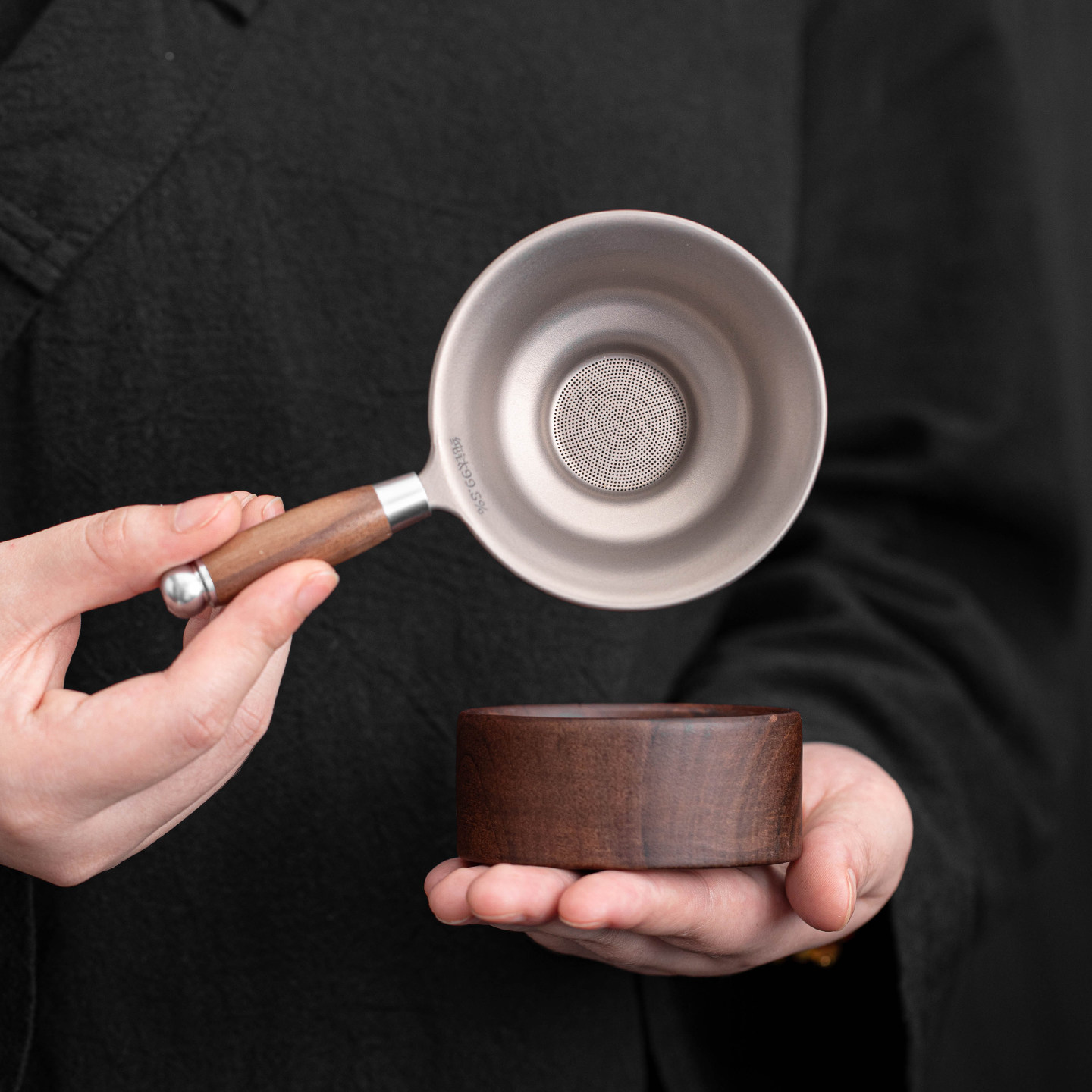 千孔纯钛茶漏茶滤茶叶过滤器超细泡茶滤网家用高档茶具公道杯配件图片