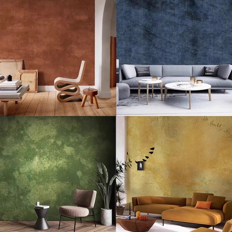 复古工业风墙布轻奢绿金色水泥灰电视背景布健身房墙壁布民宿墙纸,家装主材,定制壁画,淘宝优惠券,粉丝福利购,淘宝优惠卷