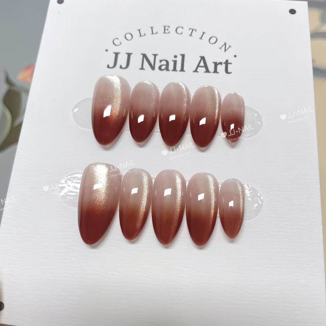 【冰糖琥珀】棕色穿戴甲圆猫眼渐变美甲高级感小众可拆卸指甲贴片,彩妆/香水/美妆工具,穿戴甲/甲片,淘宝优惠券,粉丝福利购,淘宝优惠卷