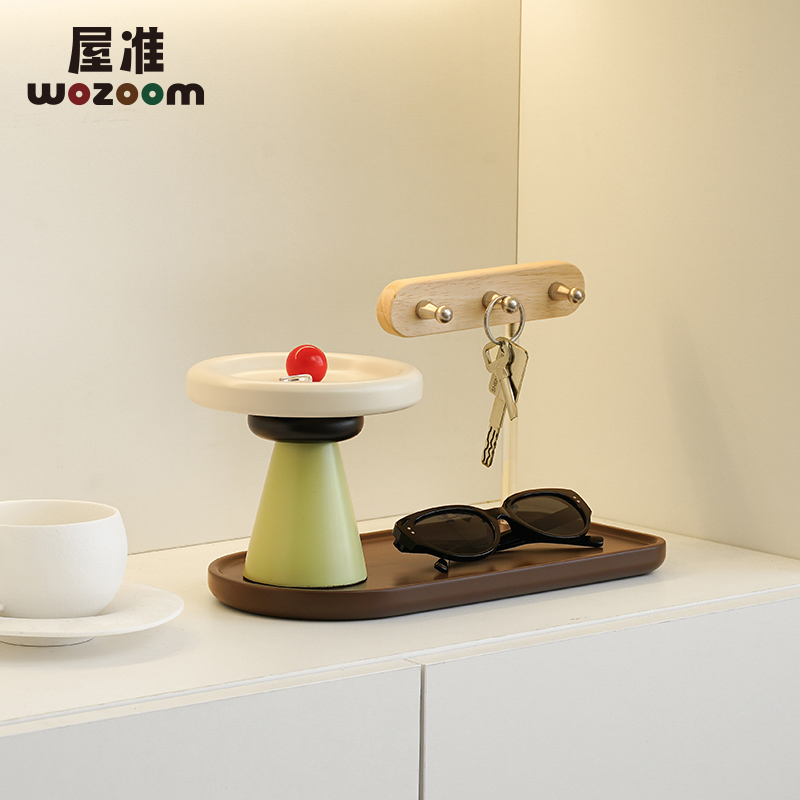 WOZOOM屋准现代轻奢桌面摆件收纳架入户玄关钥匙眼镜托盘装饰品