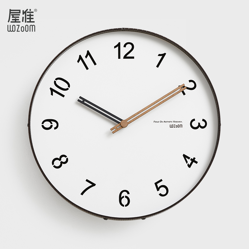 数显日期黑白两色挂钟免打孔