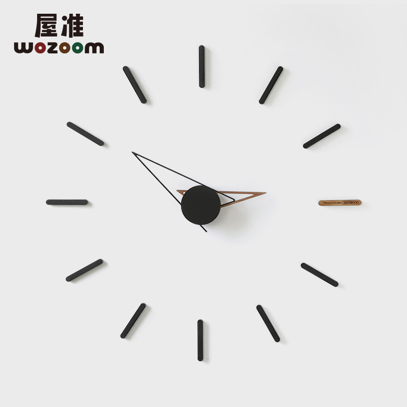 WOZOOM屋准沙发背景墙装饰钟表挂钟客厅家用时尚北欧轻奢时钟挂墙