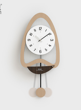 WOZOOM屋准免打孔钟表现代简约家用客厅挂钟玄关大气时钟创意挂墙