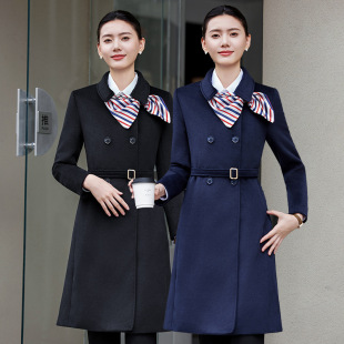 呢子外套保暖 奔驰问界4s店工作服男女同款 长款 呢子大衣冬新款