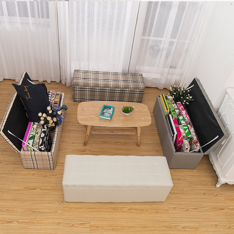 布艺新款欧式换试衣间沙r发凳鞋店试鞋凳长方形麻布收纳凳储物凳,收纳整理,收纳凳,淘宝优惠券,粉丝福利购,淘宝优惠卷