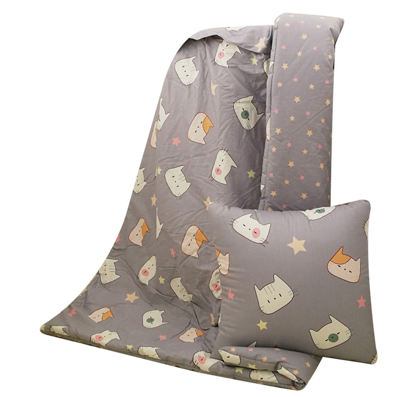 两用靠垫被汽车办公午休加大加厚全棉午休被纯棉被子X多功能抱枕