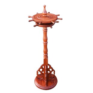 包邮 非b洲黑檀木旋转红木圆盘笔挂 文房四宝书法用品毛笔架实木