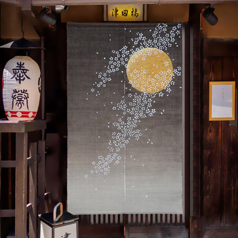 日式苎麻风水门帘布艺夏季防蚊虫B家用空调厨房透气装饰夏布帘子