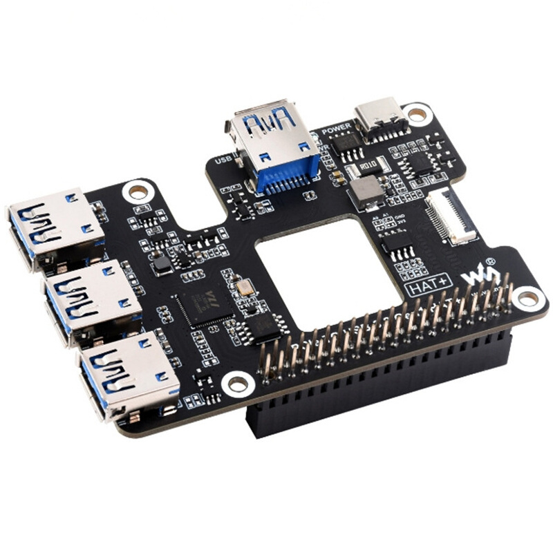 树莓派5 PCIe转USB 3.2 Gen1扩展卡PI5专用板载4个USB接口 免驱动