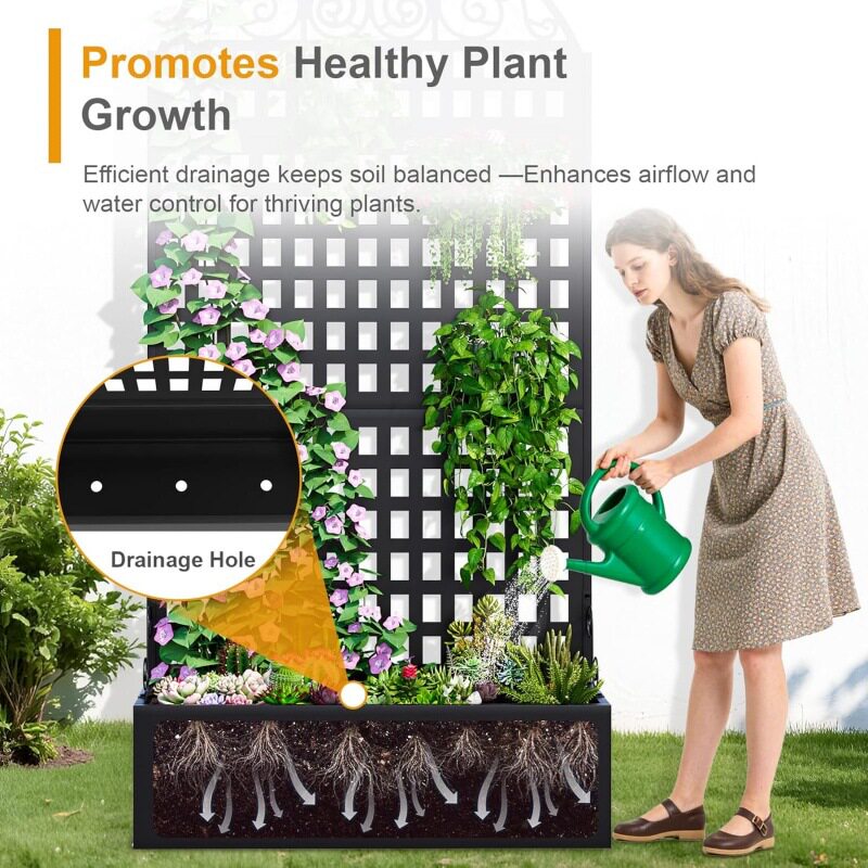 带藤架高架隐私花箱攀爬蔬菜