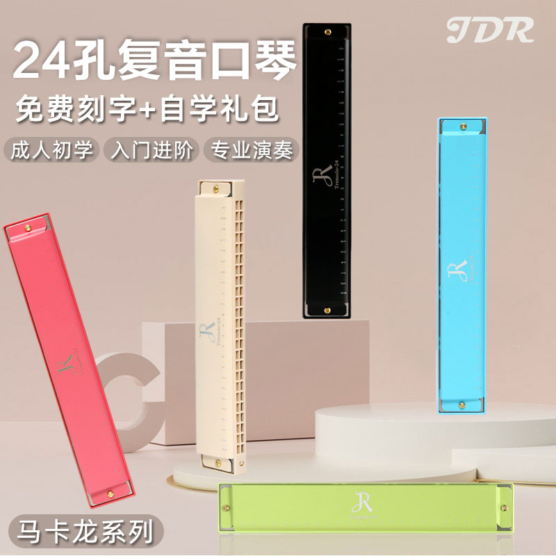 嘉德瑞口琴初学者学生复音24孔
