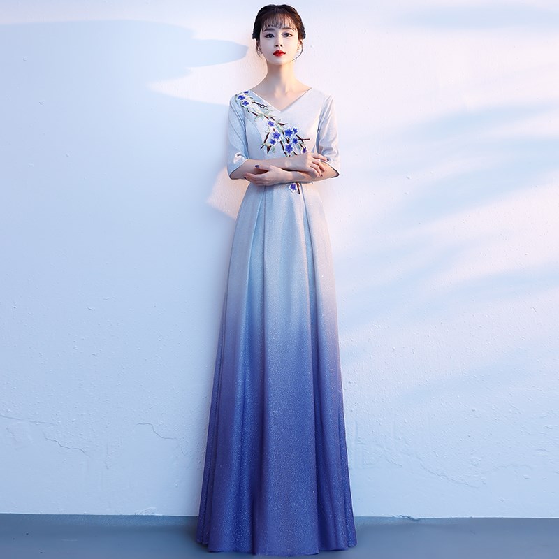 现货速发合唱团演出服长裙成人宴会指挥服装大气舞台比赛大合唱礼