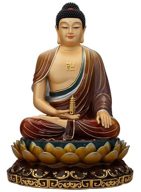 快速发货台湾纯铜药师佛阿弥陀佛C像释迦牟尼佛彩绘三宝佛佛像如