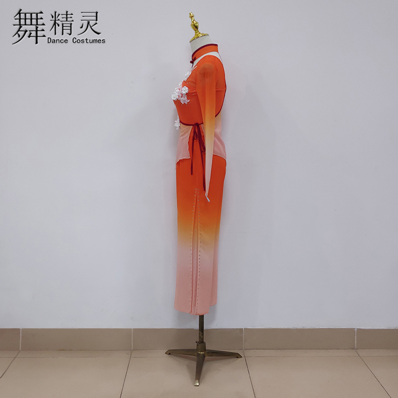 现货速发古典舞胶州秧歌舞蹈服儿童剧目艺考服飘逸扇舞咏荷演出服