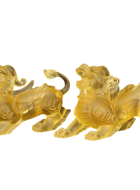 快速发货古法f琉璃貔貅摆件一对客厅店铺家居办公桌招财皮丘开业