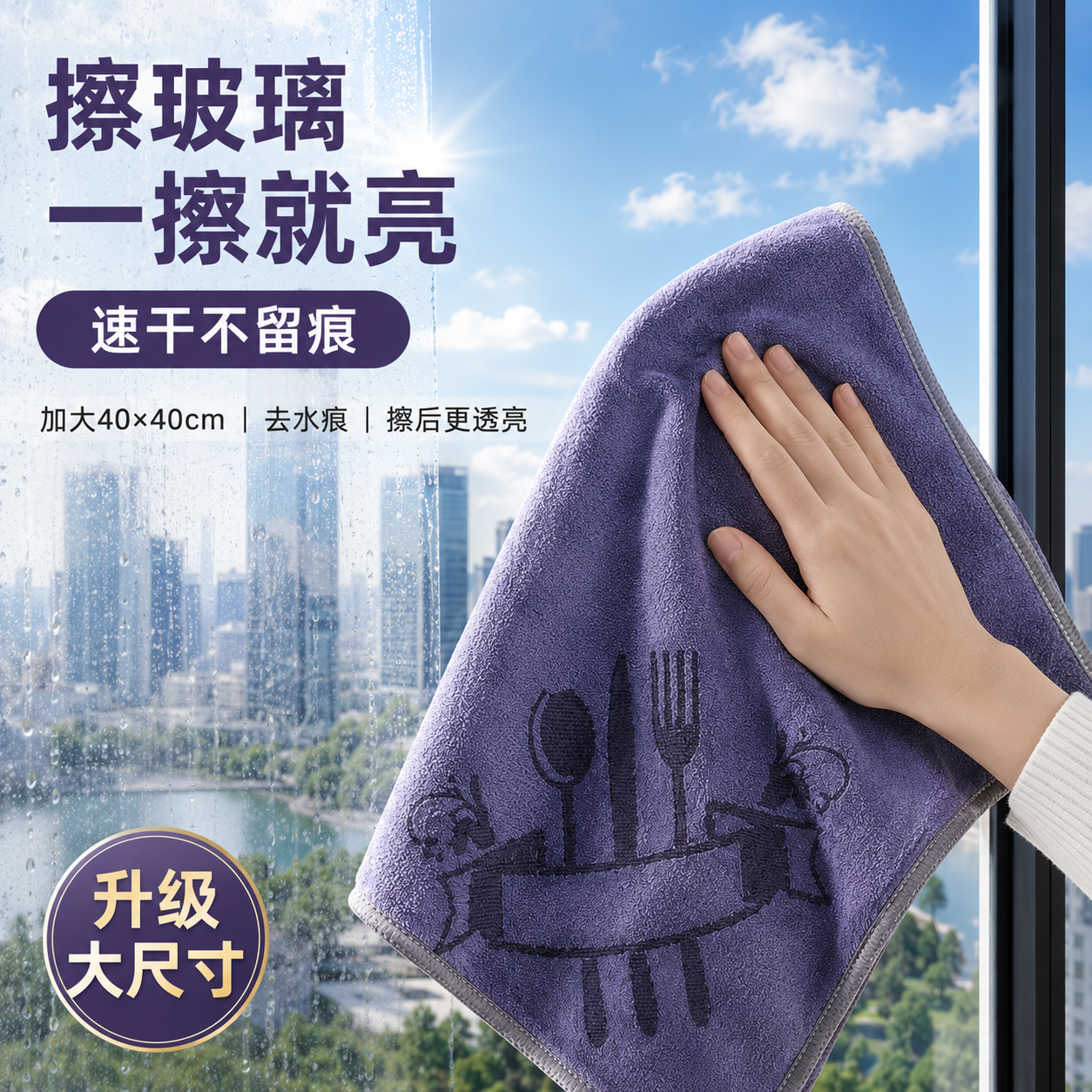 抹布吸水加厚洗碗布超细纤维擦玻璃桌无痕毛巾不易掉毛清洁百洁布