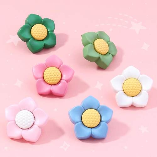 彩色扣子儿童宝宝衬衫毛衣开衫装饰衣服卡通花朵造型纽扣服饰配件