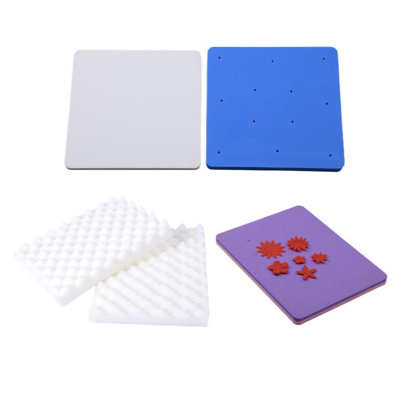 2pcs波浪海绵垫5孔彩色翻糖垫12孔方形糖花造型垫晾晒垫烘焙工具