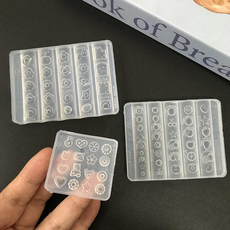 卡通动物曲奇3D美甲硅胶模具煎蛋水果diy指甲装饰透耐氧化磨具