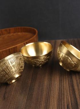 唐腾铜百福供水碗家居餐厅桌面创意五牛百福碗金属工艺品纯铜摆件