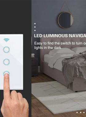 120型美规智能单火零火WiFi开关+RF433wifi遥控开关