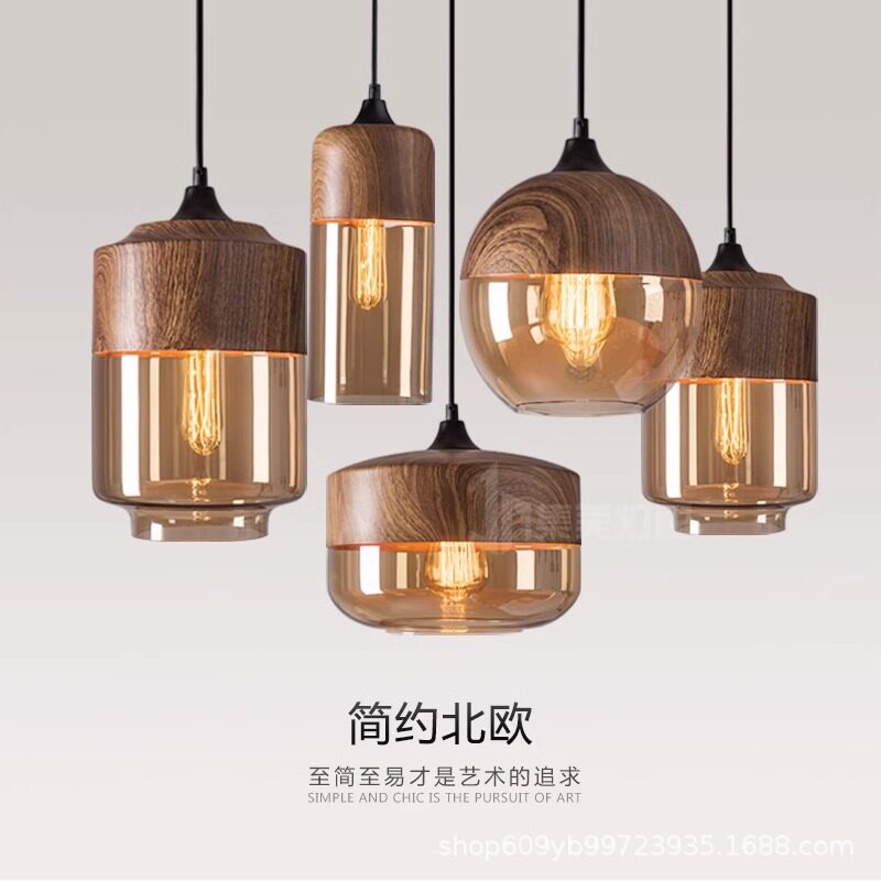 北欧简约三头玻璃餐厅吊灯