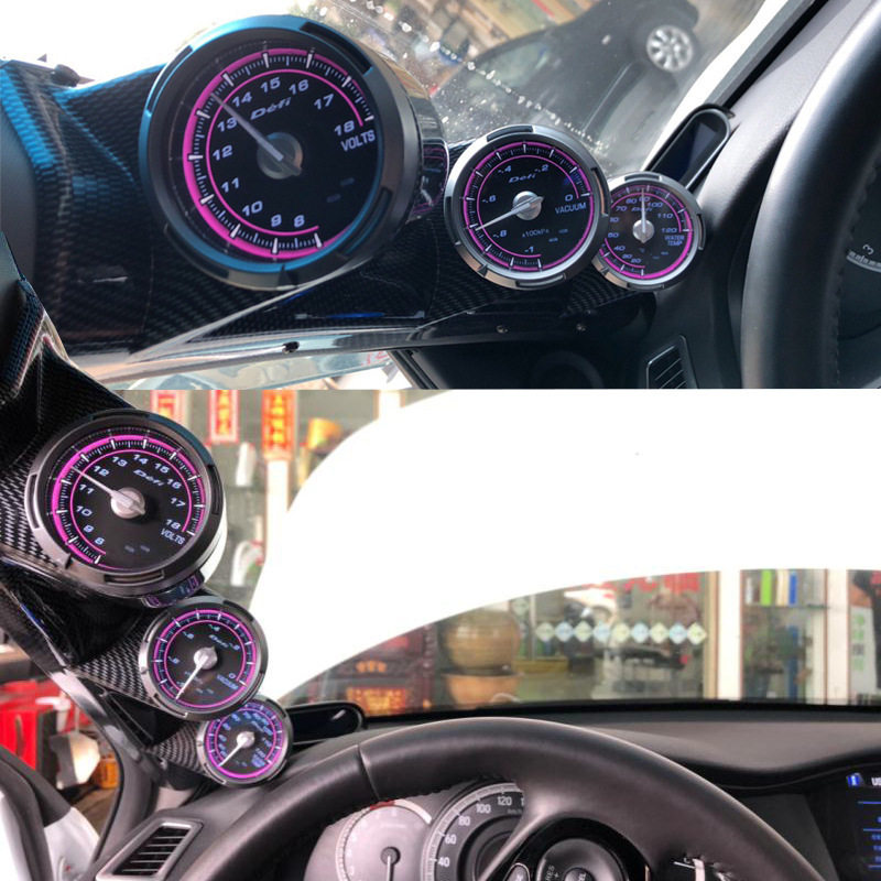 汽车改装仪表a柱表座 60mm多孔仪表罩 赛车仪表座 碳纤维表架52mm