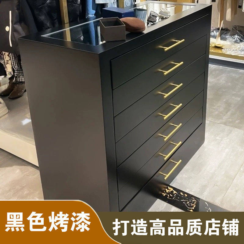中岛展示柜斗柜衣帽间收纳柜饰品柜台服装店岛台双面珠宝烤漆展示