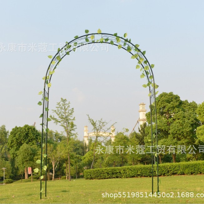 厂家直供简易拱门铁花架婚庆门柱型花架葡萄丝瓜月季铁线莲花架