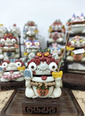 貔貅可插香景德镇纯手工手捏陶瓷茶宠香炉摆件线香开业创意礼品