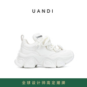 UandI厚底增高老爹鞋 百搭真皮运动休闲鞋 女ins潮2025秋冬新款 时尚