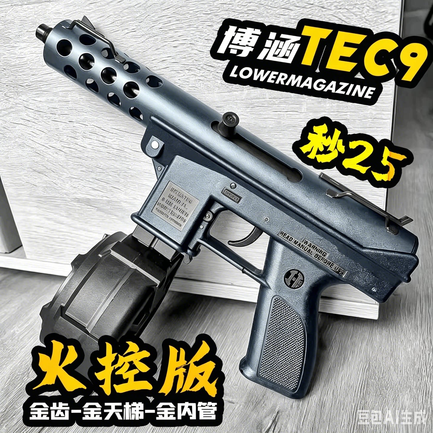 博涵tec9新品火控金波金齿电动高速回膛儿童玩具枪成人模型发射器图片